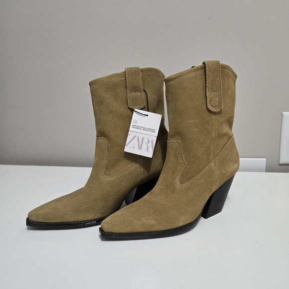 Zara Shoes - Zara Tan Suede Ankle Boots